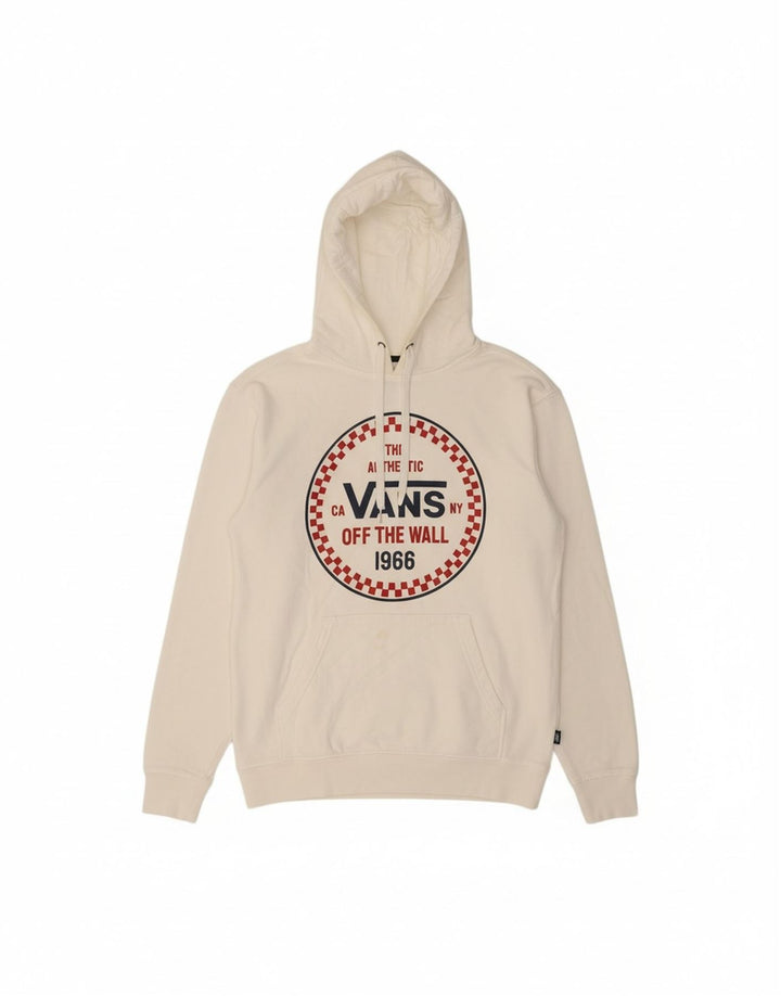 VANS Mens Graphic Hoodie Jumper XS White