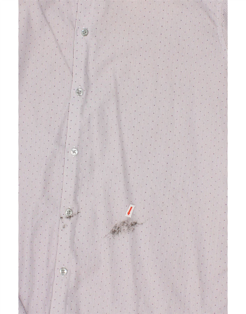 CALVIN KLEIN Mens NON - IRON Slim Fit Shirt Size 16 1/2 Large Grey Spotted | Vintage Calvin Klein | Thrift | Second-Hand Calvin Klein | Used Clothing | Messina Hembry 