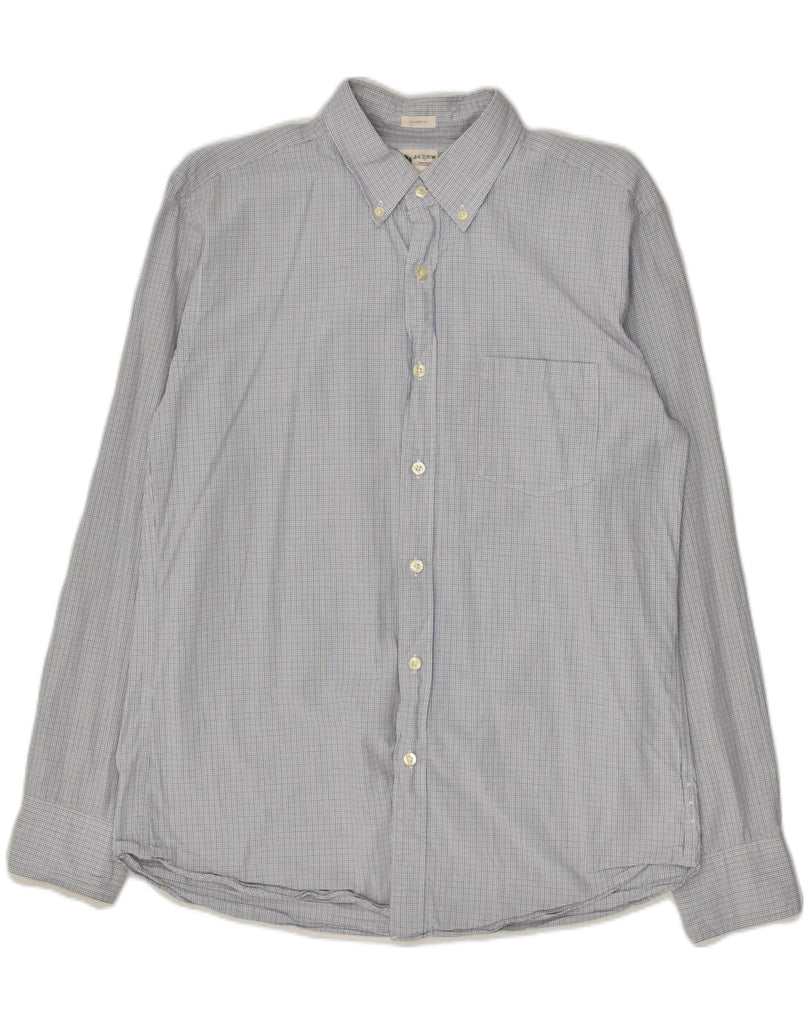 J. CREW Mens Tailored Fit Shirt Medium Blue Check Cotton | Vintage J. Crew | Thrift | Second-Hand J. Crew | Used Clothing | Messina Hembry 