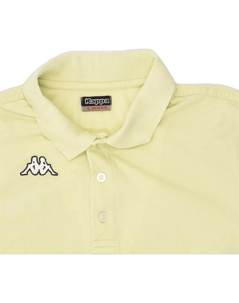 KAPPA Mens Polo Shirt Large Yellow | Vintage Kappa | Thrift | Second-Hand Kappa | Used Clothing | Messina Hembry 