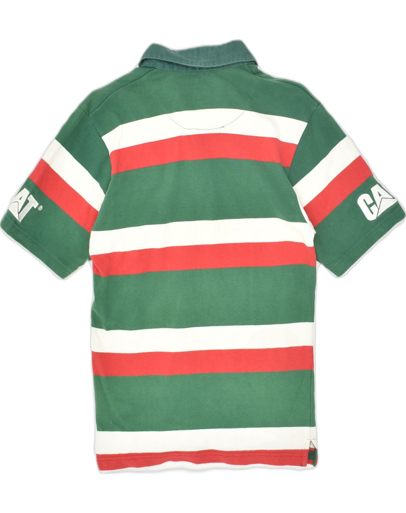 VINTAGE Boys Graphic Polo Shirt 13-14 Years Green Striped Cotton | Vintage Vintage | Thrift | Second-Hand Vintage | Used Clothing | Messina Hembry 