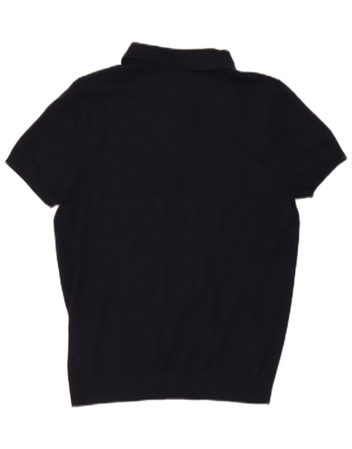 Zara Mens Polo Shirt Small Navy Blue Viscose