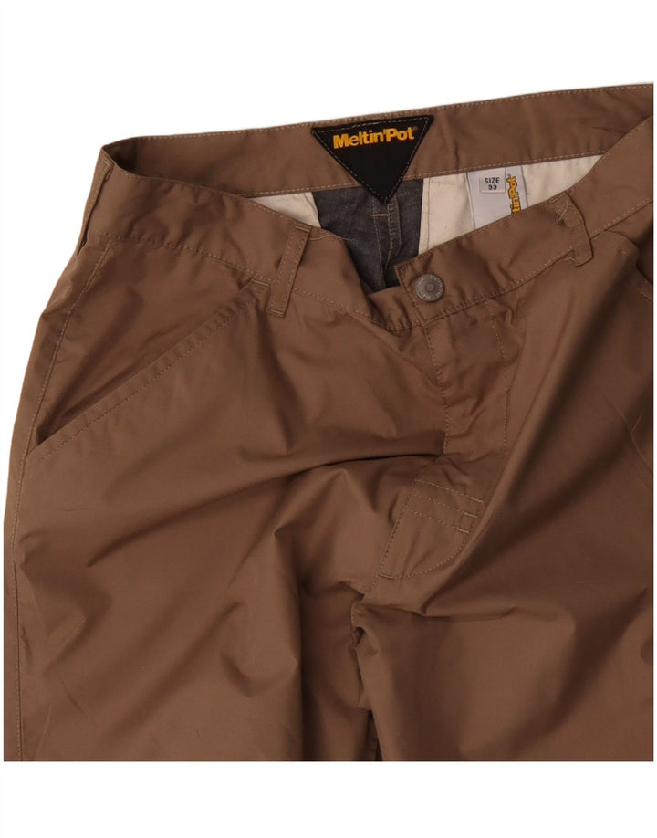 Meltin' Pot Mens Straight Hiking Trousers W33 L32 Beige Polyester
