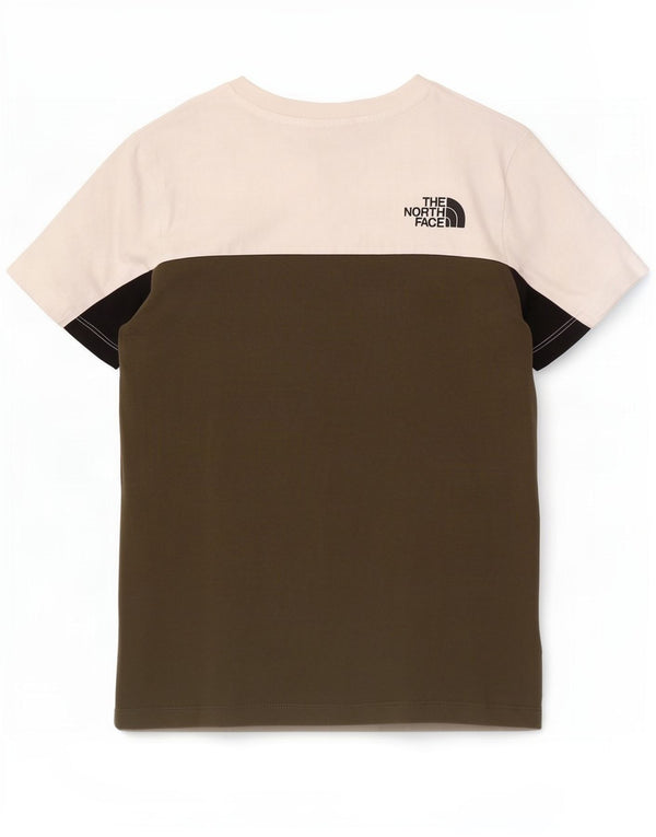The North Face Boys Graphic T-Shirt Top 11-12 Years Large Khaki Colourblock