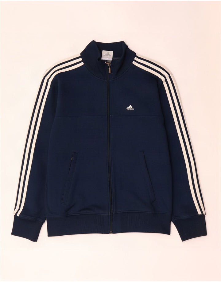 Adidas Mens Tracksuit Top Jacket UK 38/40 Medium Navy Blue Polyester