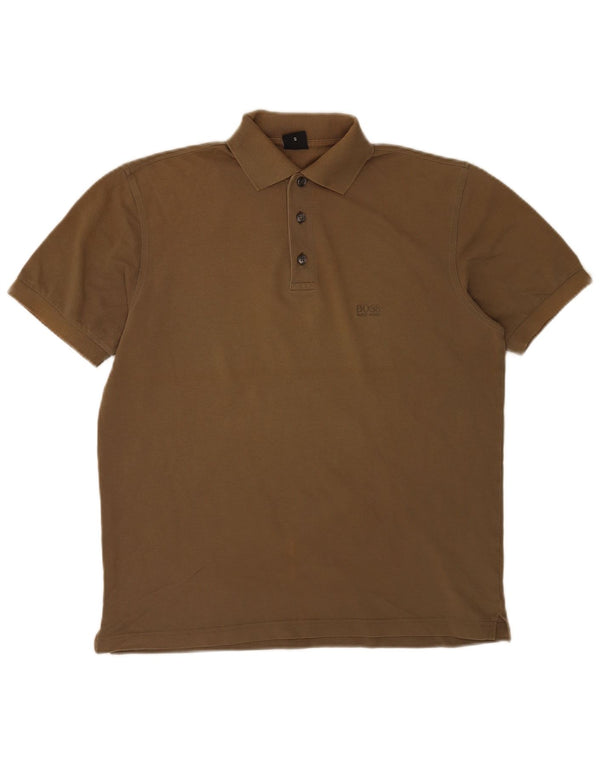 Hugo Boss Mens Polo Shirt Small Khaki Cotton