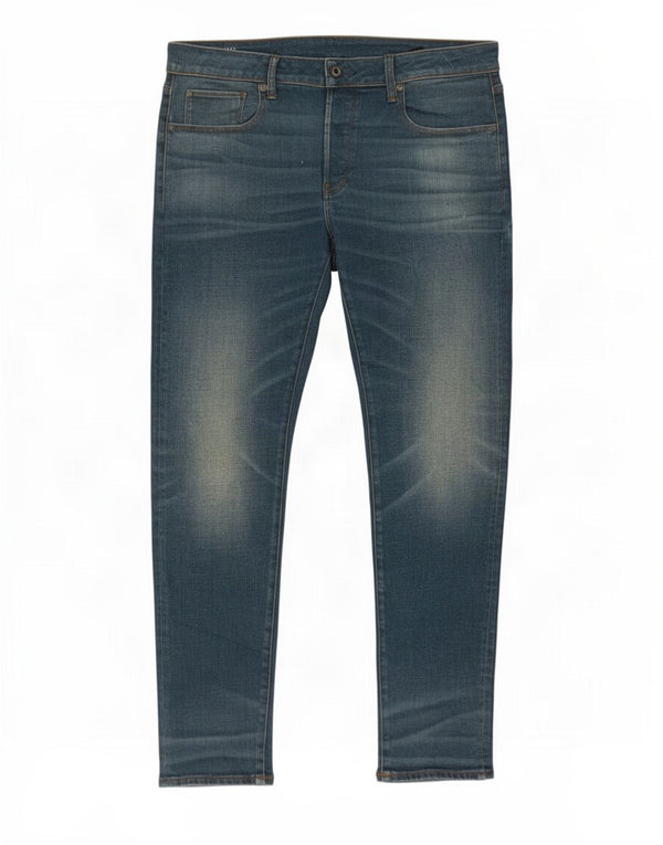 G-Star Mens 3301 Slim Jeans W34 L32 Blue Cotton