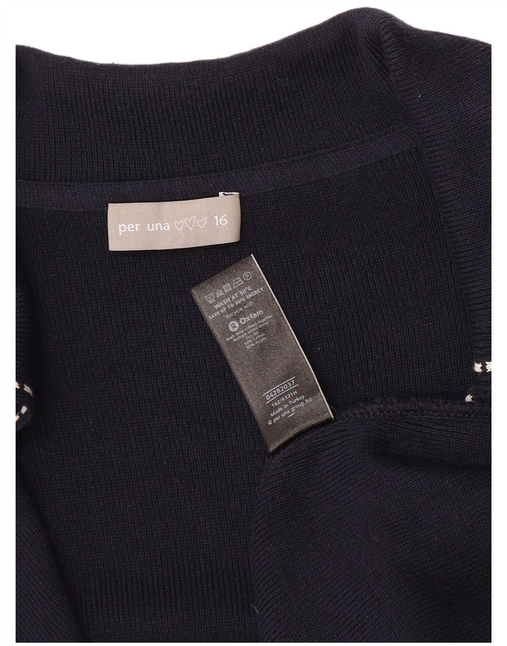 Marks & Spencer Womens Per Una Cardigan Sweater UK 16 Large Navy Blue