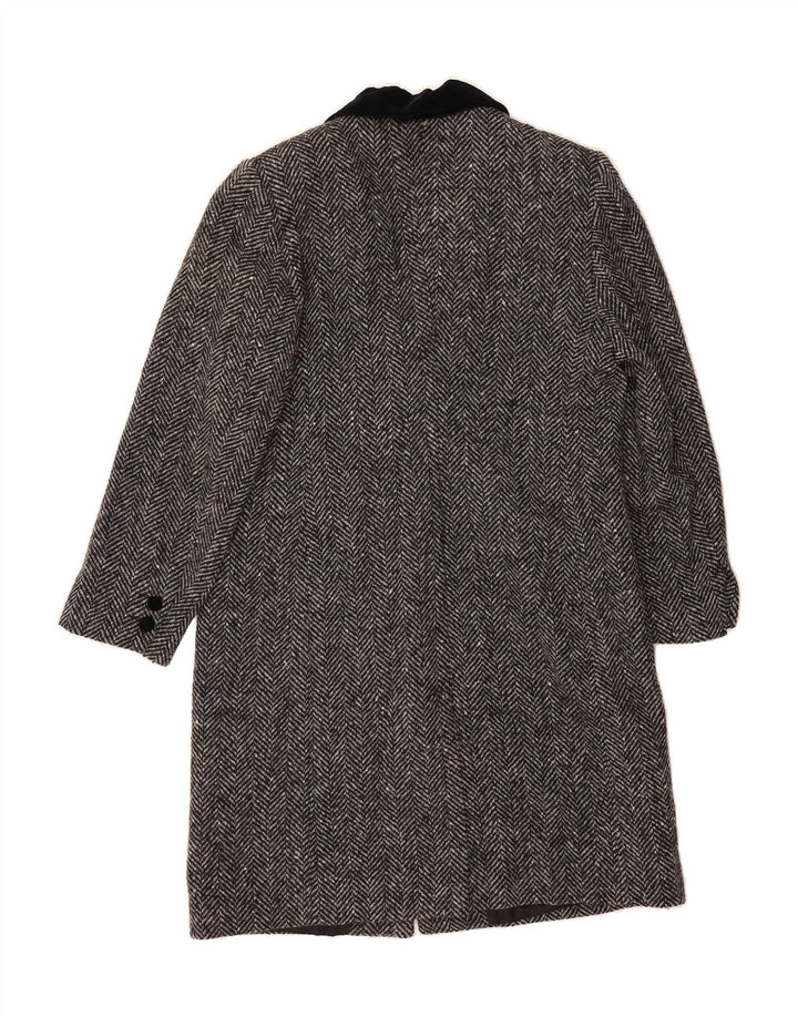 SUPERIOR Womens Overcoat IT 46 Large Grey Herringbone Wool Vintage Superior and Second-Hand Superior from Messina Hembry 