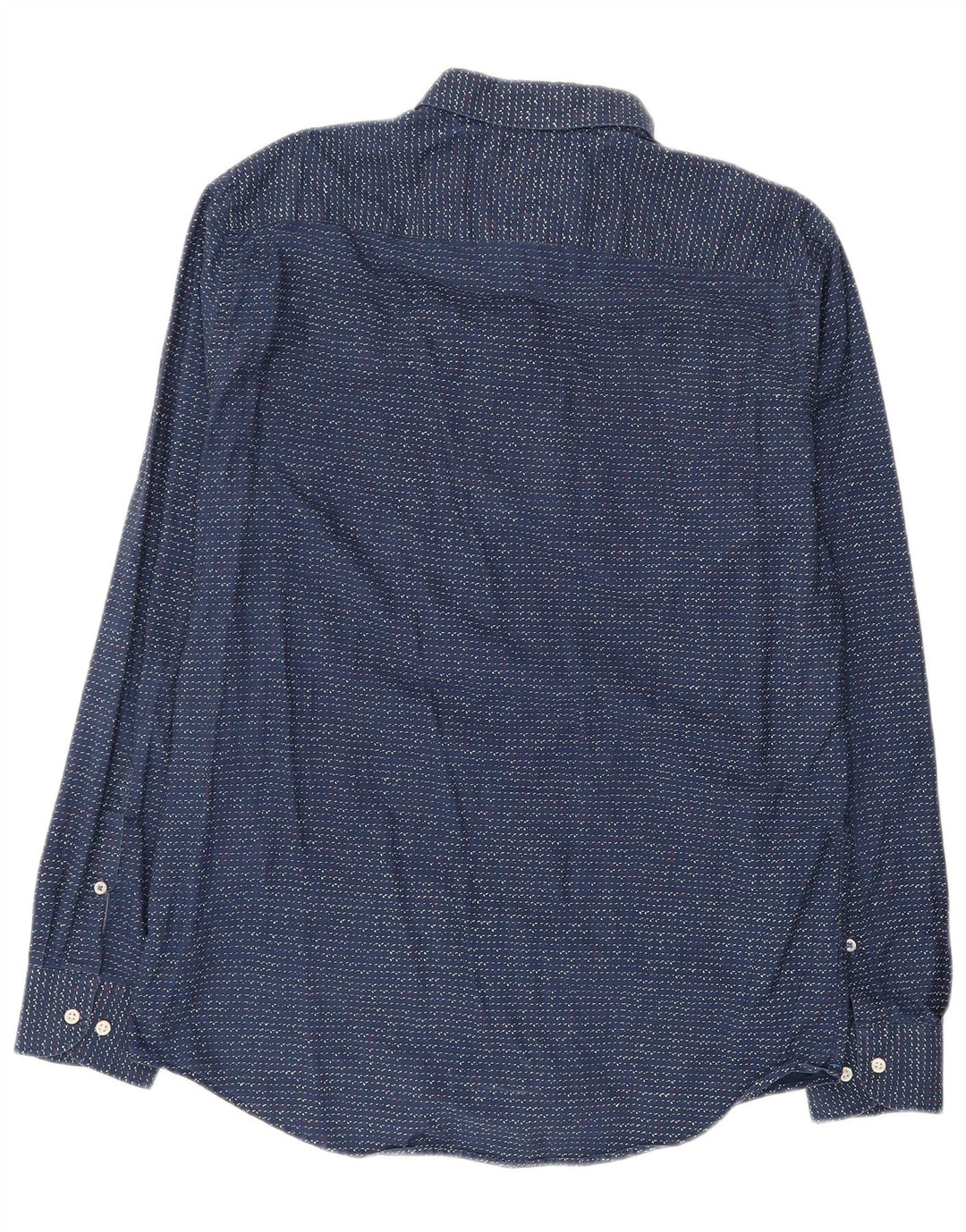 TOMMY HILFIGER Mens Regular Fit Shirt Large Navy Blue Flecked Cotton