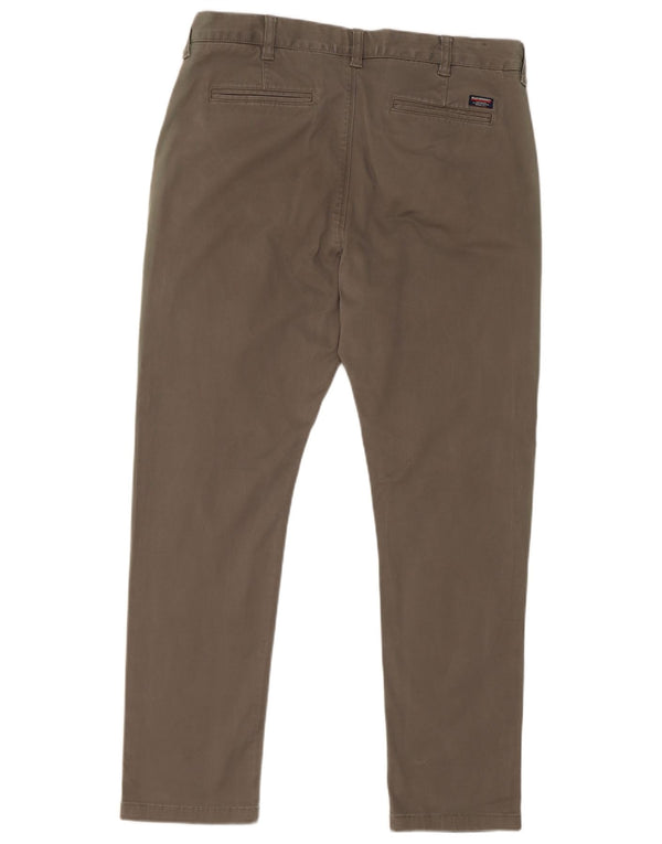 Superdry Mens Slim Cargo Trousers W34 L30 Khaki Cotton