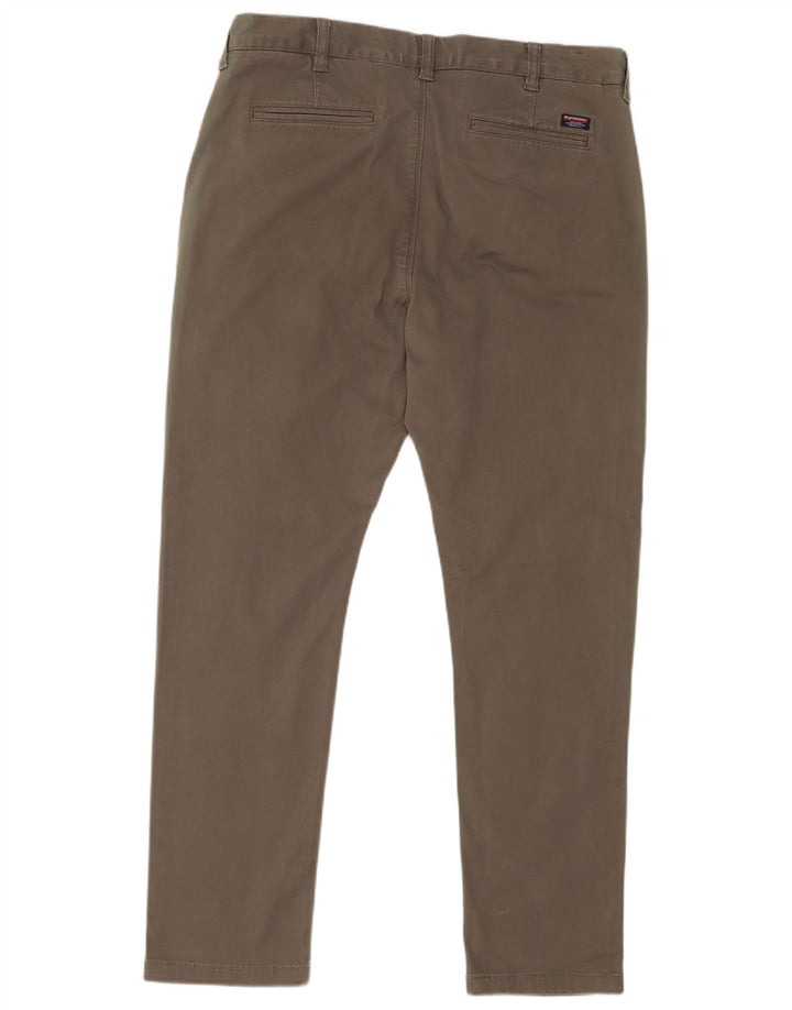 Superdry Mens Slim Cargo Trousers W34 L30 Khaki Cotton