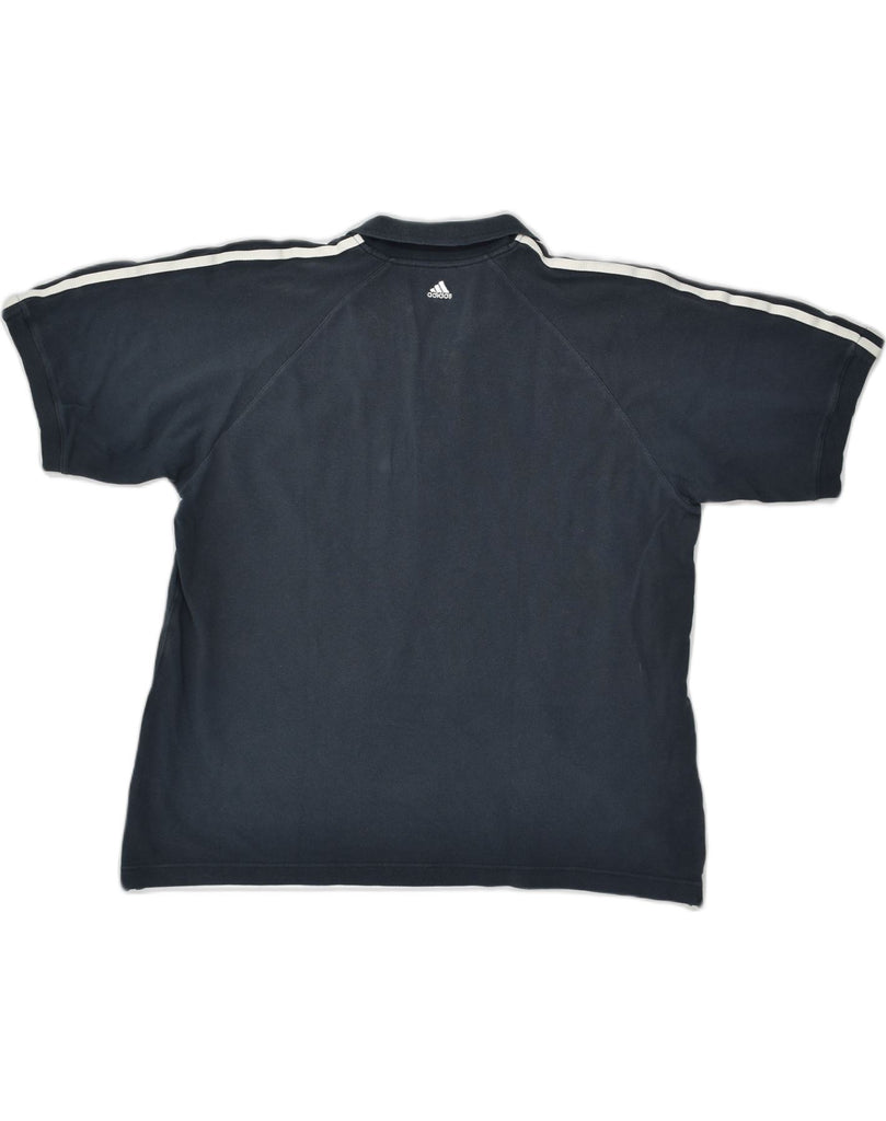 ADIDAS Mens Polo Shirt UK 44/46 Large Navy Blue Cotton | Vintage Adidas | Thrift | Second-Hand Adidas | Used Clothing | Messina Hembry 