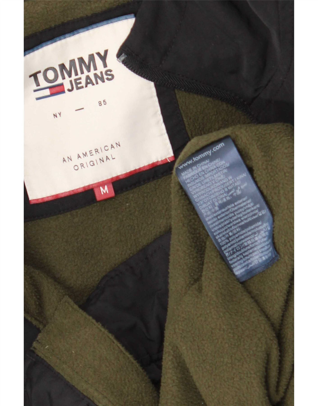 Tommy Hilfiger Mens Hooded Bomber Jacket UK 38 Medium Black Polyamide