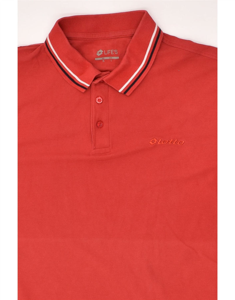 LOTTO Mens Slim Polo Shirt XL Red Cotton | Vintage Lotto | Thrift | Second-Hand Lotto | Used Clothing | Messina Hembry 