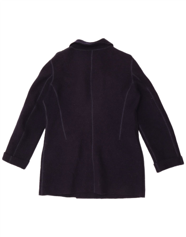 Aspesi Womens Pea Coat IT 42 Medium Navy Blue Wool