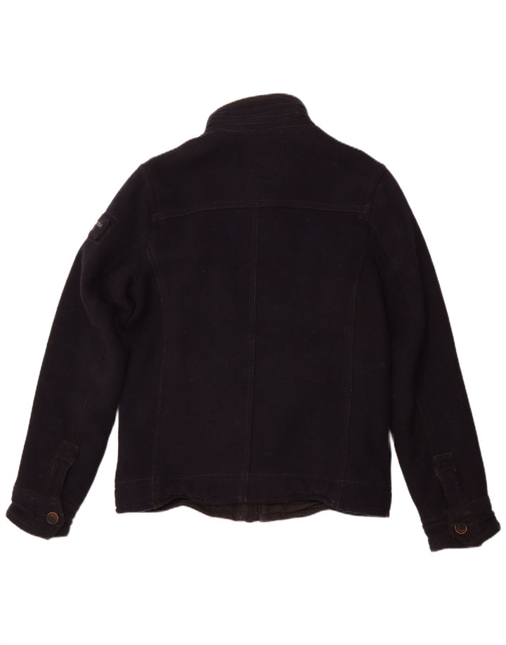 Abercrombie & Fitch Mens Military Jacket UK 40 Large Navy Blue Wool