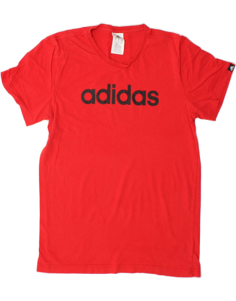 ADIDAS Mens Graphic T-Shirt Top Medium Red Cotton Vintage Adidas and Second-Hand Adidas from Messina Hembry 