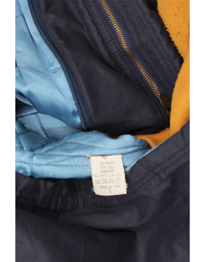 STARRING Mens Windbreaker Jacket UK 40 Large Navy Blue Polyester Vintage Starring and Second-Hand Starring from Messina Hembry 