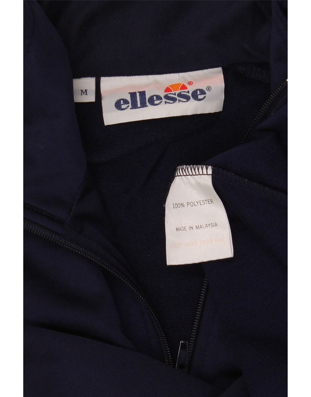 Ellesse Mens Graphic Tracksuit Top Jacket Medium Navy Blue Colourblock