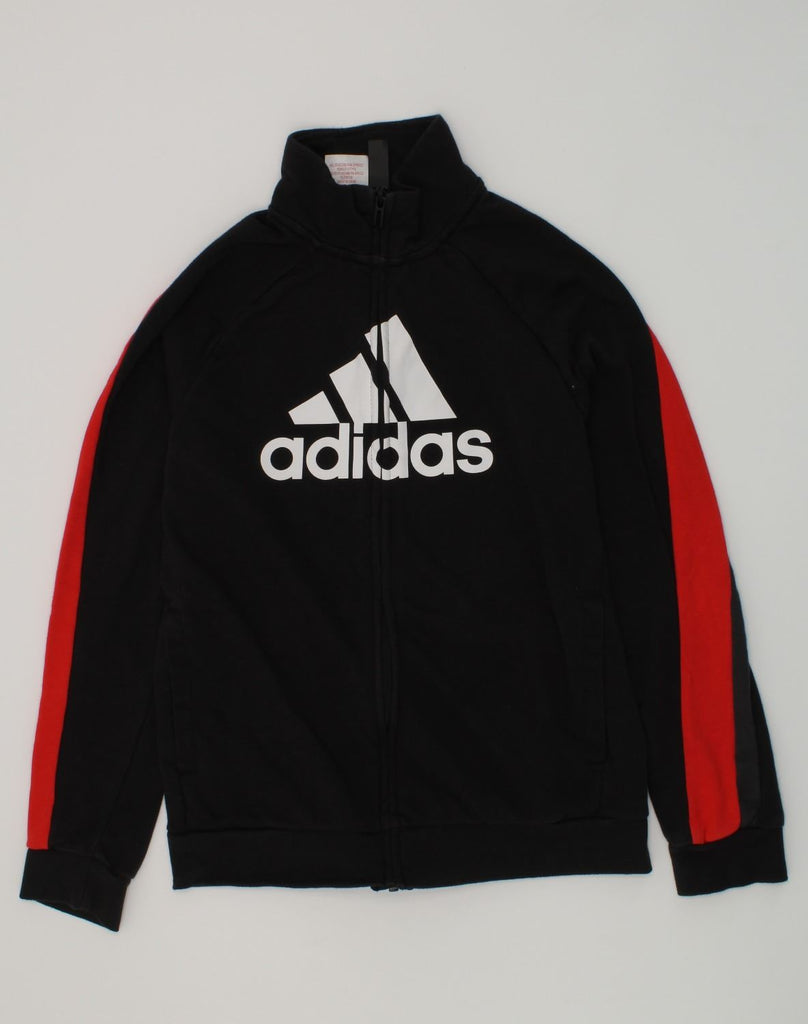 ADIDAS Boys Graphic Tracksuit Top Jacket 11-12 Years Medium  Black Cotton | Vintage Adidas | Thrift | Second-Hand Adidas | Used Clothing | Messina Hembry 