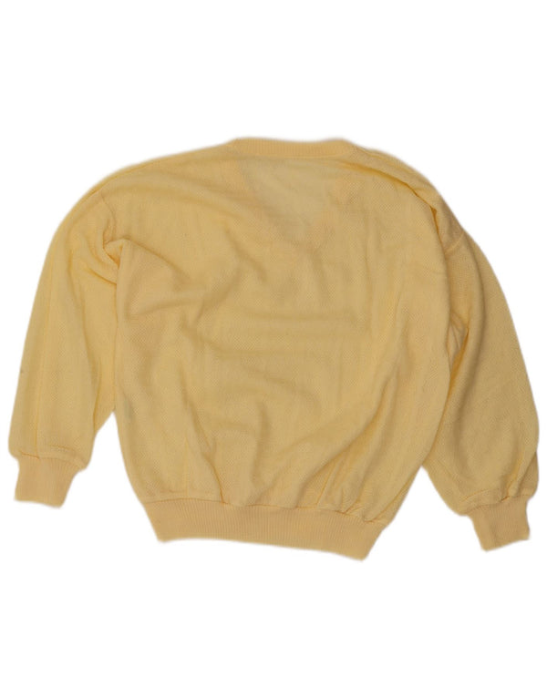 Vintage Womens V-Neck Jumper Sweater UK 16 Large Yellow