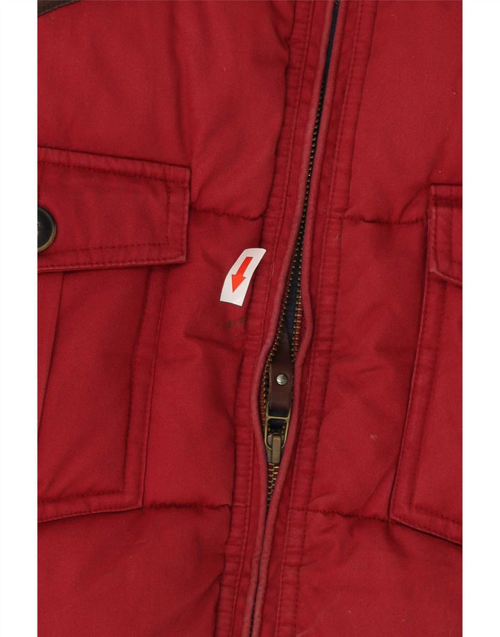 Ted Baker Mens Padded Gilet Size 5 XL Red Colourblock Cotton
