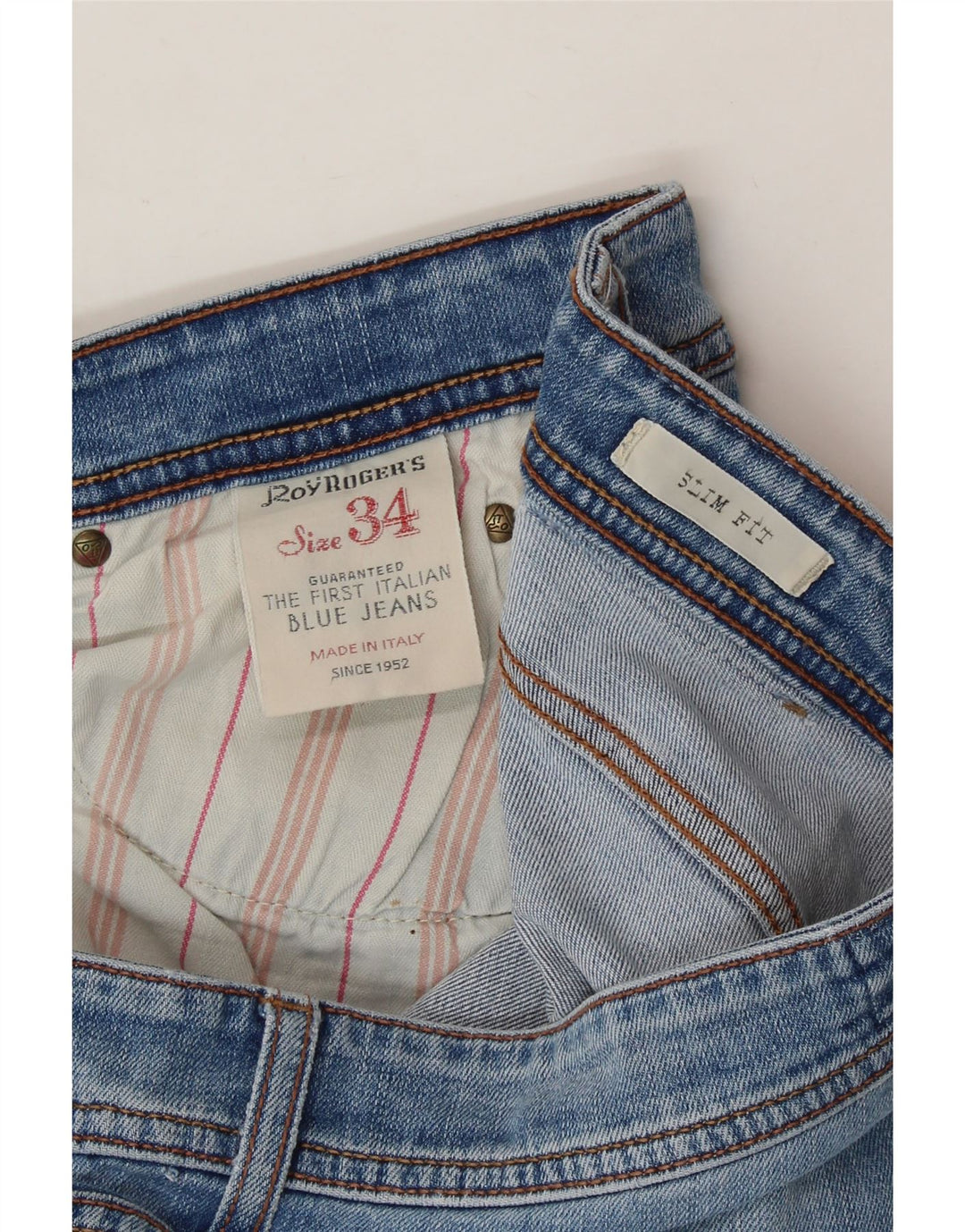 ROY ROGERS Womens Slim Jeans W34 L32 Blue Cotton Vintage Roy Rogers and Second-Hand Roy Rogers from Messina Hembry 