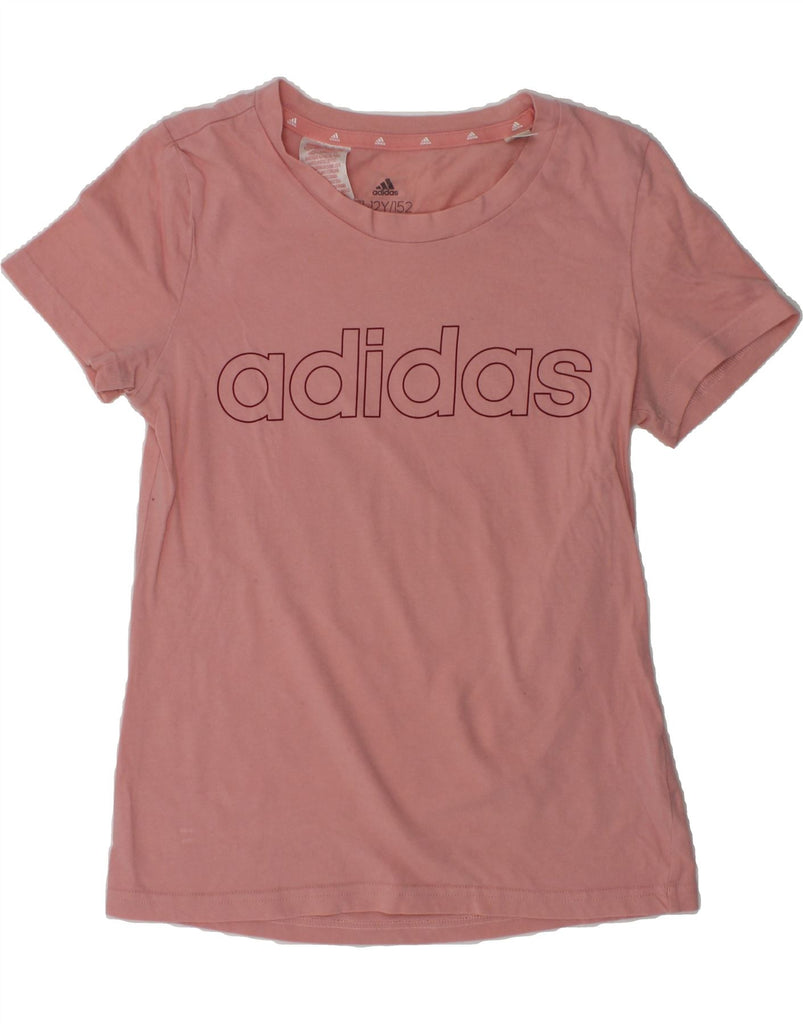 ADIDAS Girls Graphic T-Shirt Top 11-12 Years Pink Cotton | Vintage Adidas | Thrift | Second-Hand Adidas | Used Clothing | Messina Hembry 