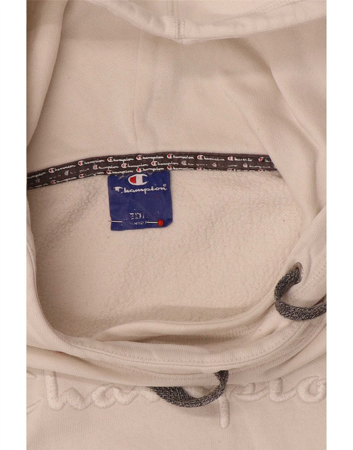 Champion Womens Graphic Hoodie Jumper UK 14 Medium White