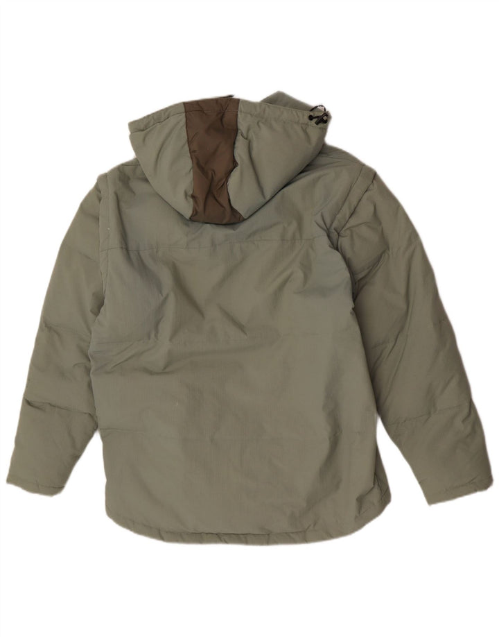 Fila Mens Hooded Padded Jacket UK 38 Medium Green Polyamide