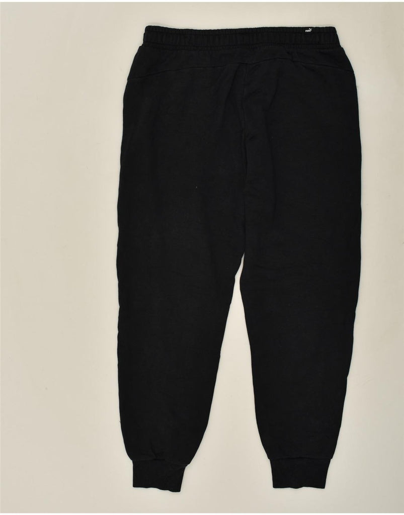 PUMA Mens Graphic Tracksuit Trousers Joggers Large Black Cotton | Vintage Puma | Thrift | Second-Hand Puma | Used Clothing | Messina Hembry 