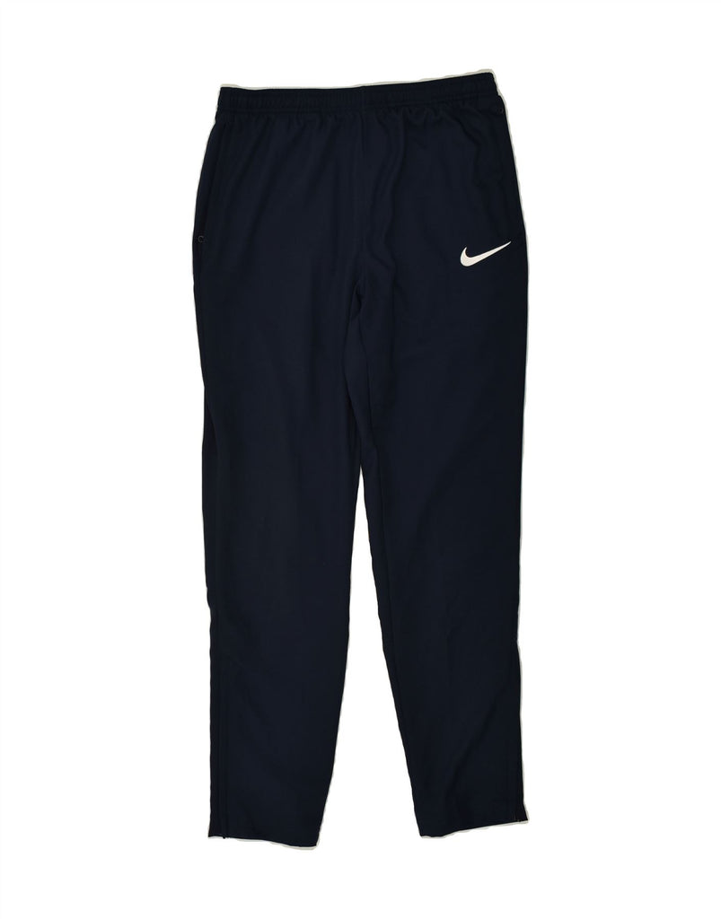 NIKE Mens Dri Fit Tracksuit Trousers Medium Navy Blue Polyester | Vintage Nike | Thrift | Second-Hand Nike | Used Clothing | Messina Hembry 