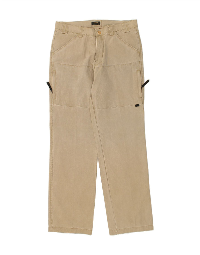 OXER Mens Straight Cargo Trousers W34 L33 Beige Cotton Vintage OXER and Second-Hand OXER from Messina Hembry 