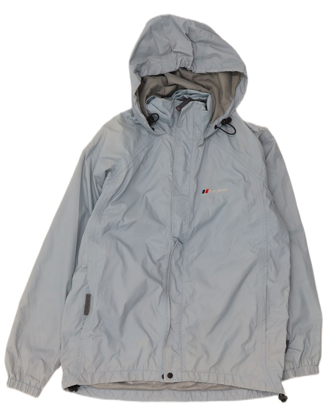 Berghaus Womens Hooded Oversized Rain Jacket UK 10 Small Blue Nylon