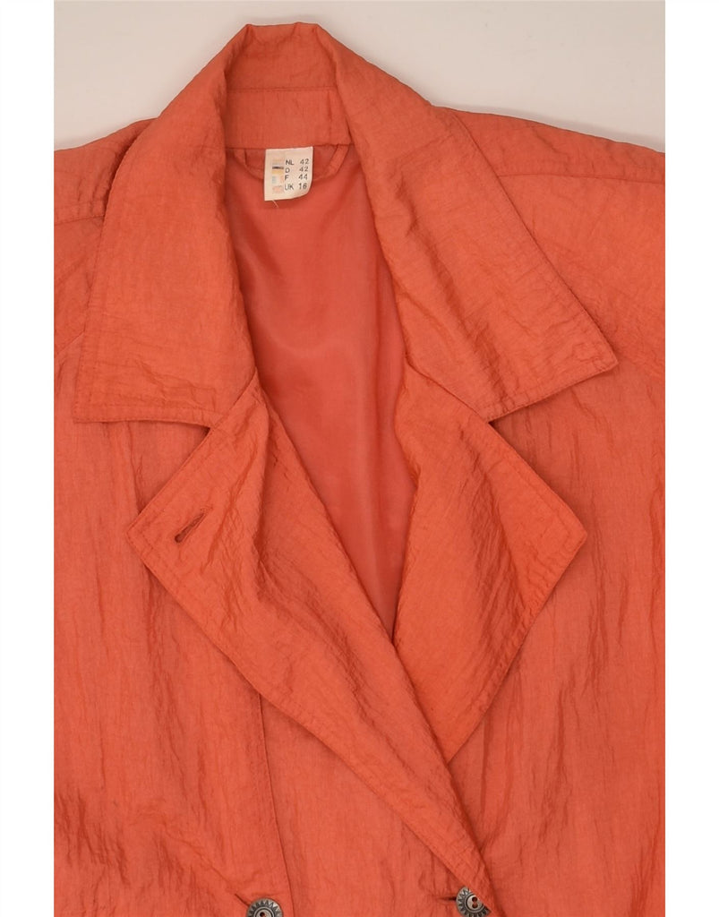 VINTAGE Womens Loose Fit Trench Coat UK 16 Large Orange Polyamide | Vintage Vintage | Thrift | Second-Hand Vintage | Used Clothing | Messina Hembry 