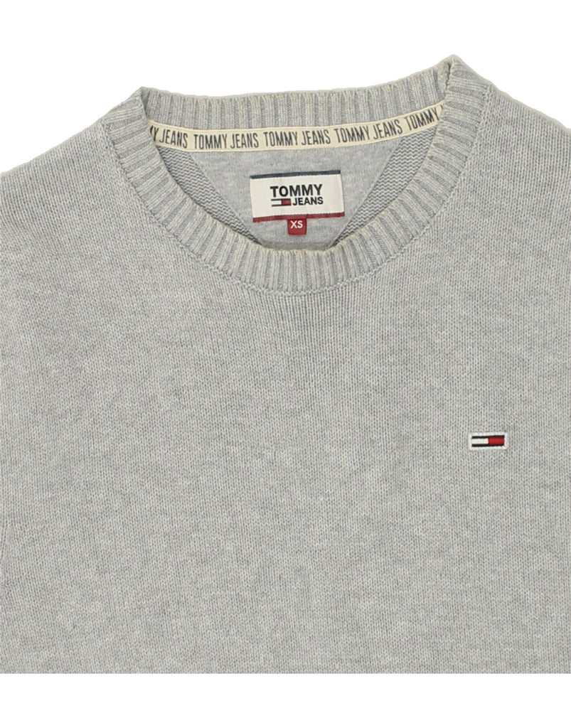 TOMMY HILFIGER Mens Crew Neck Jumper Sweater XS Grey Cotton | Vintage Tommy Hilfiger | Thrift | Second-Hand Tommy Hilfiger | Used Clothing | Messina Hembry 