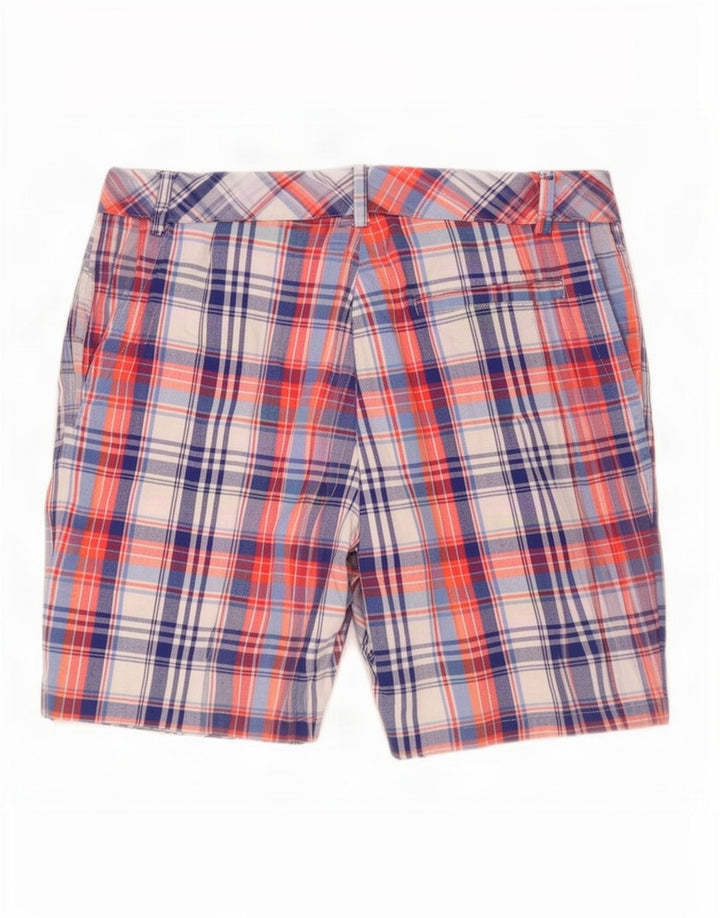 Izod Womens Chino Shorts US 6 Medium W34 Red Check Cotton