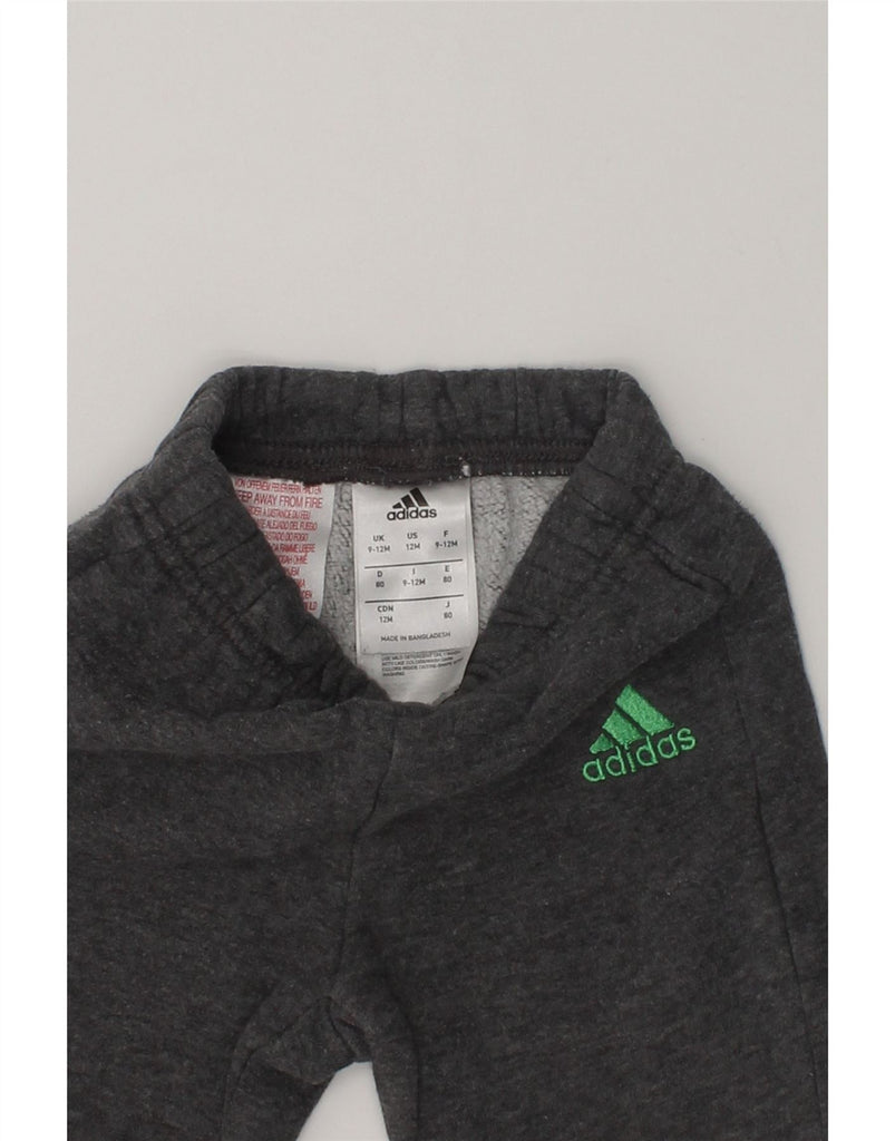 ADIDAS Baby Boys Joggers Tracksuit Trousers 9-12 Months Grey Cotton | Vintage Adidas | Thrift | Second-Hand Adidas | Used Clothing | Messina Hembry 