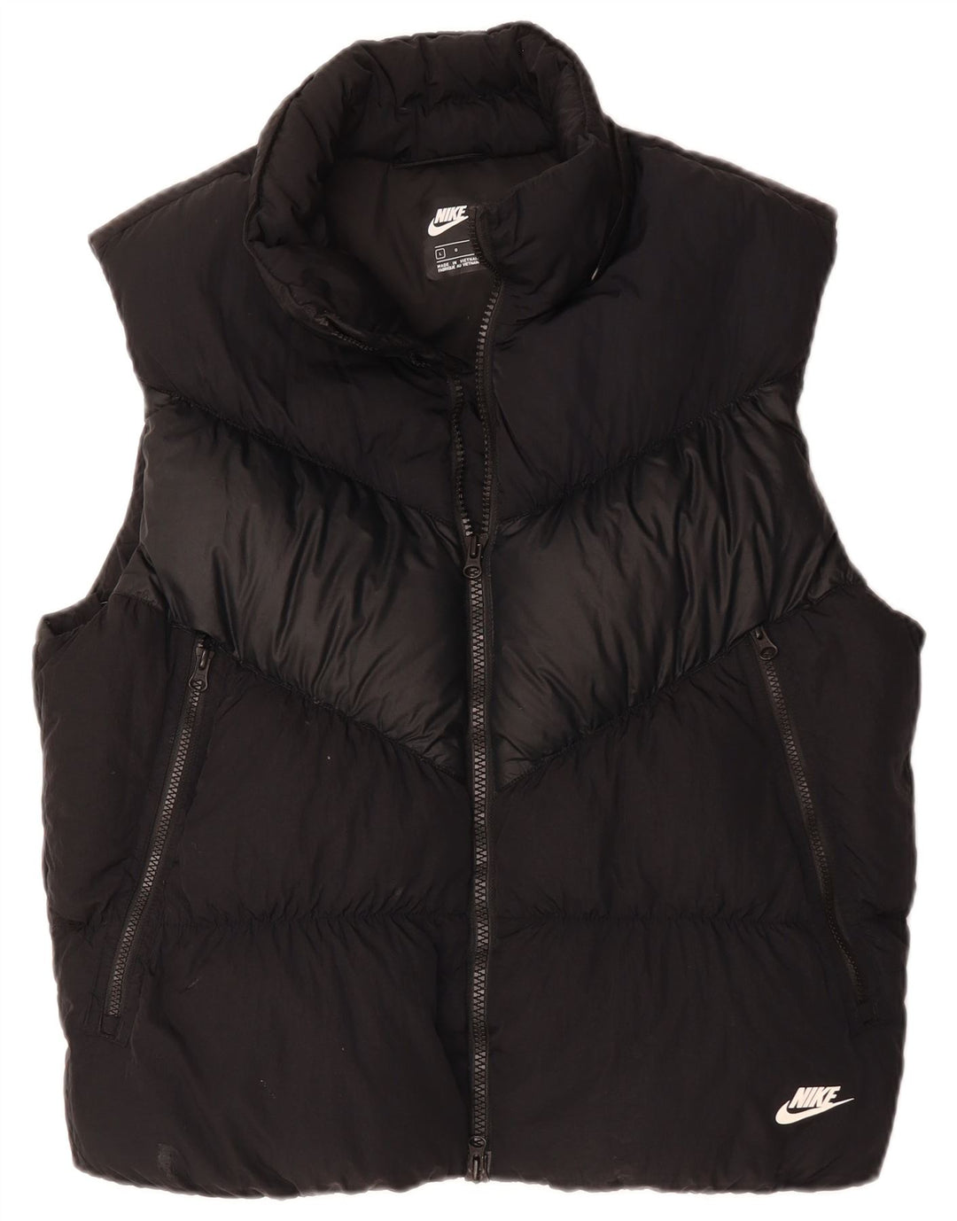 NIKE Mens Padded Gilet UK 40 Large Black Polyester