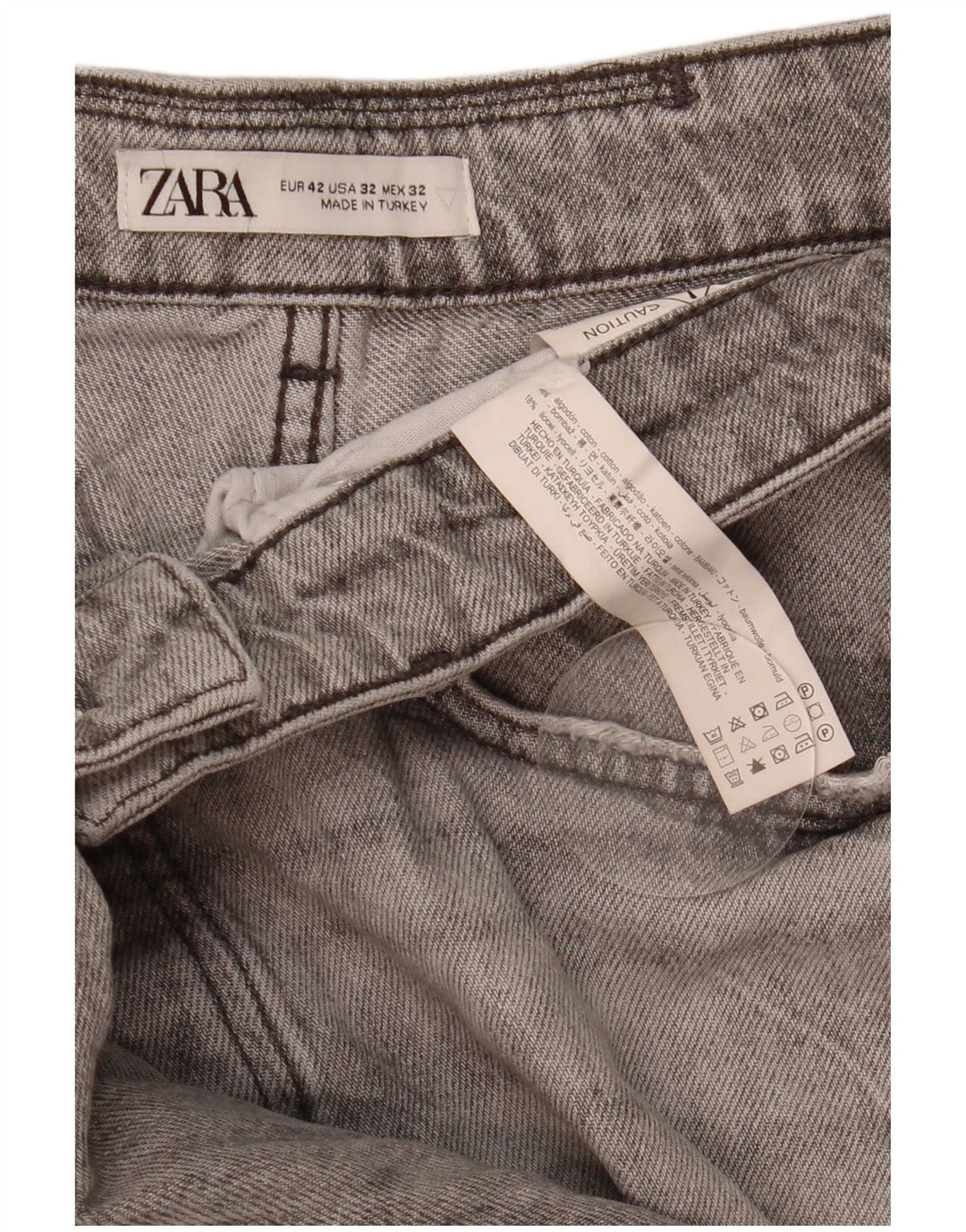 Zara Mens Distressed Slim Jeans EU 42 Large W32 L31 Grey Cotton