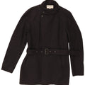 Reiss Womens Overcoat UK 16 Large Black Cotton