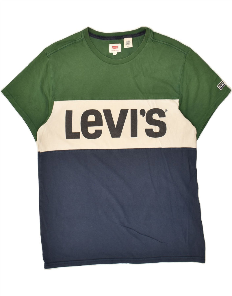 LEVI'S Mens Graphic T-Shirt Top Small Multicoloured Colourblock Cotton | Vintage Levi's | Thrift | Second-Hand Levi's | Used Clothing | Messina Hembry 