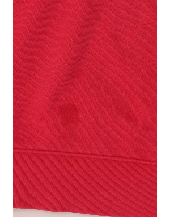 Adidas Womens Graphic Oversized Sweatshirt Jumper UK 8 Small Red Cotton