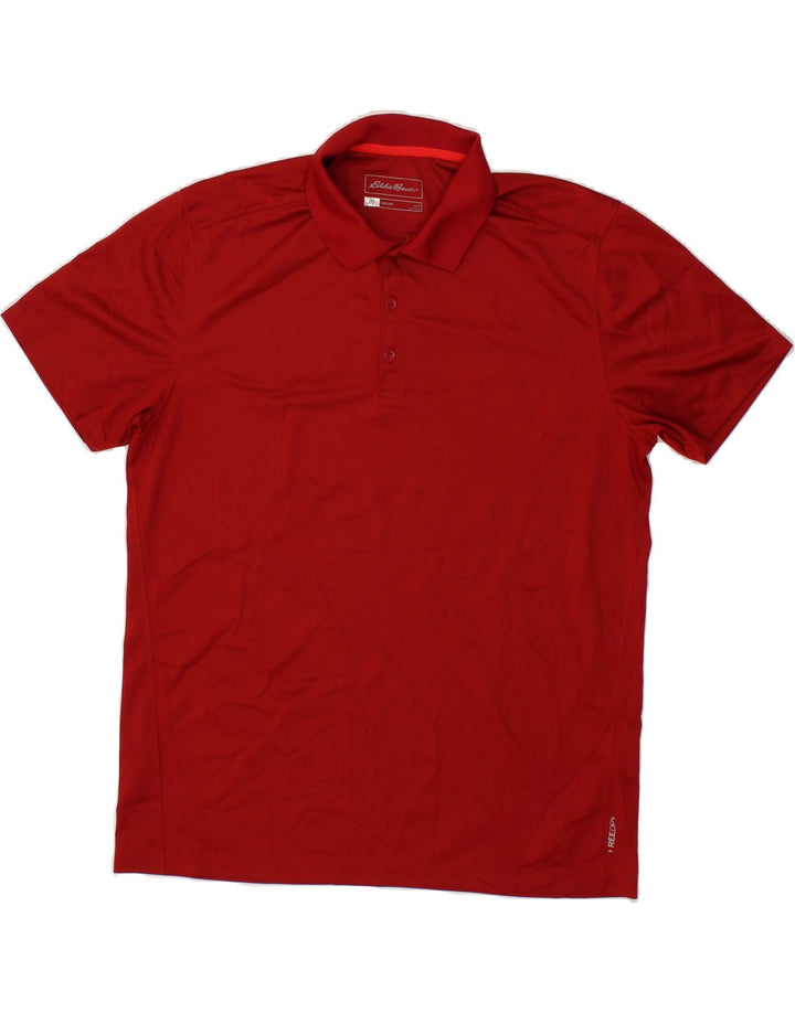 EDDIE BAUER Mens Polo Shirt Large Red Polyester Vintage Eddie Bauer and Second-Hand Eddie Bauer from Messina Hembry 