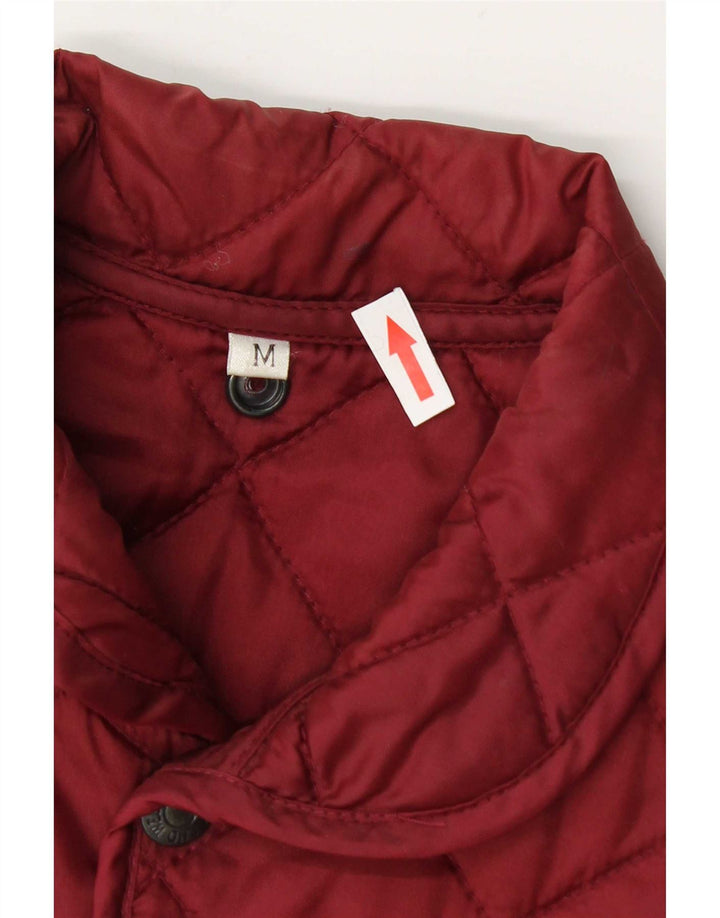 Vintage Mens Quilted Gilet UK 38 Medium Burgundy