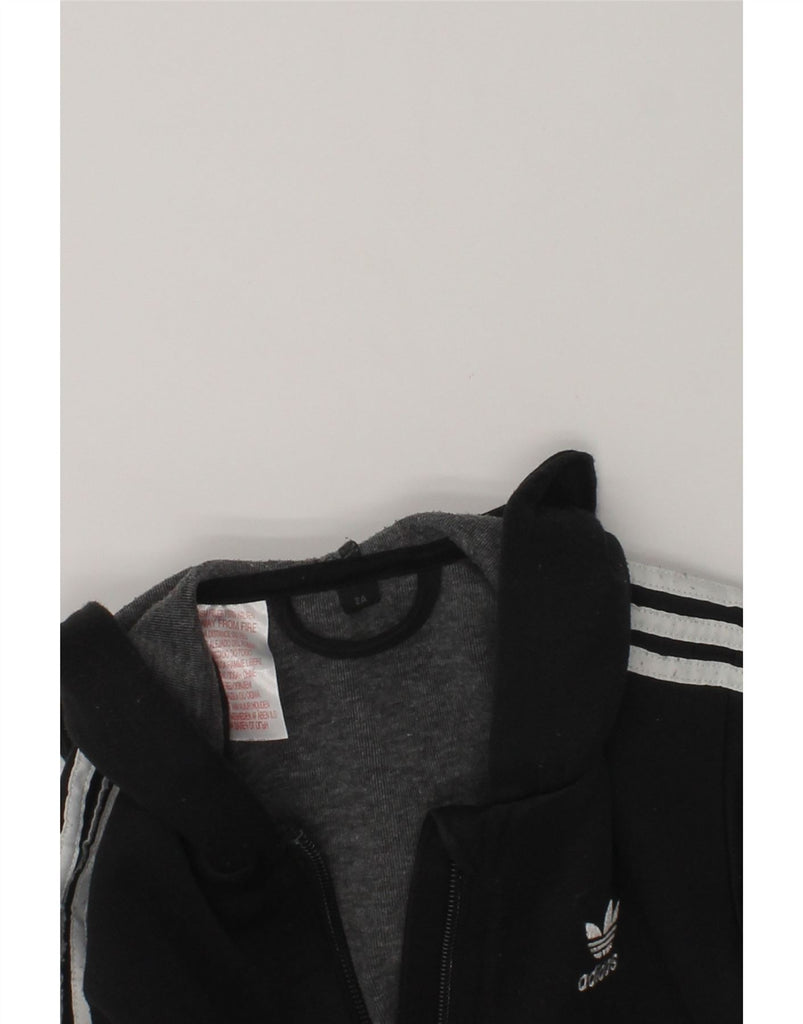 ADIDAS Baby Boys Zip Hoodie Sweater 18-24 Months Black Polyester | Vintage Adidas | Thrift | Second-Hand Adidas | Used Clothing | Messina Hembry 