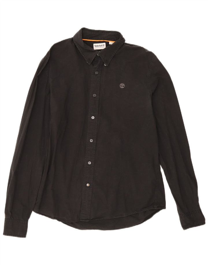 Timberland Mens Slim Fit Shirt Medium Black Cotton