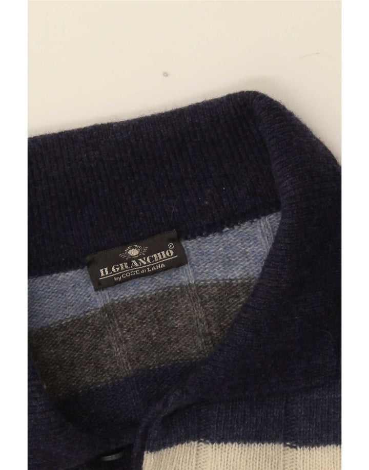 Il Granchio Mens Polo Neck Jumper Sweater 2XL Multicoloured Striped