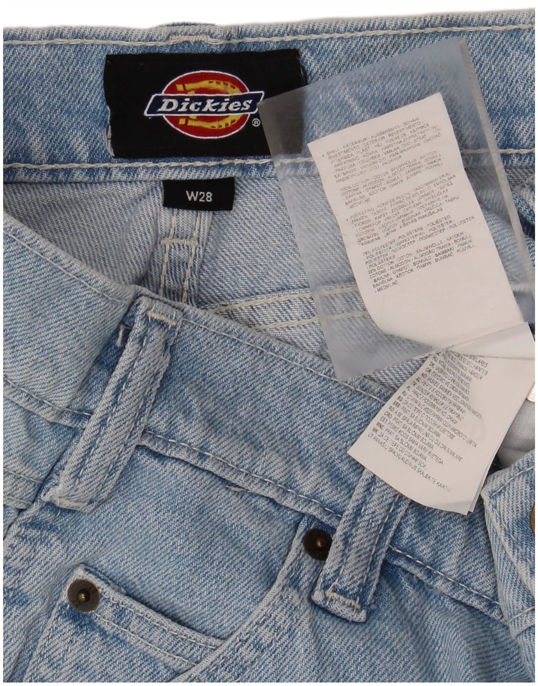 DICKIES Mens Cargo Denim Shorts W28 Small Blue Cotton